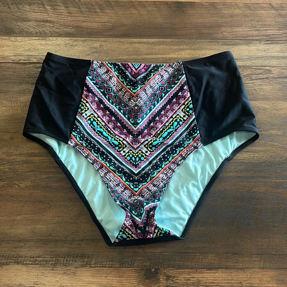 Mossimo Multi Berry High Waist Bikini Bottoms Size Medium NWT